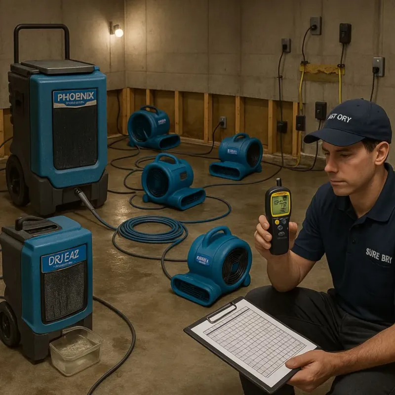 Structural Drying and Dehumidification process in Seven Oaks, SC
